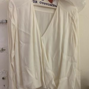 Express white drape top